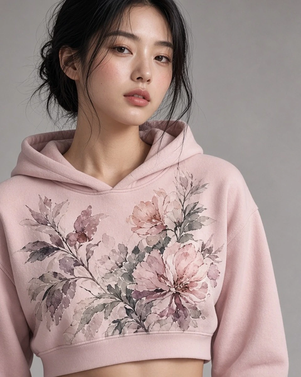 Custom Women's Cropped Hoodie blank