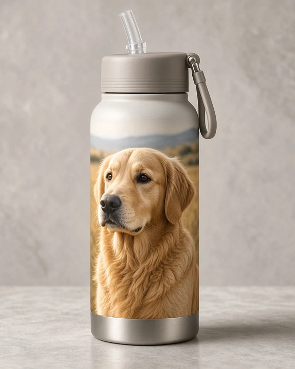 Custom Water Bottle with Straw blank