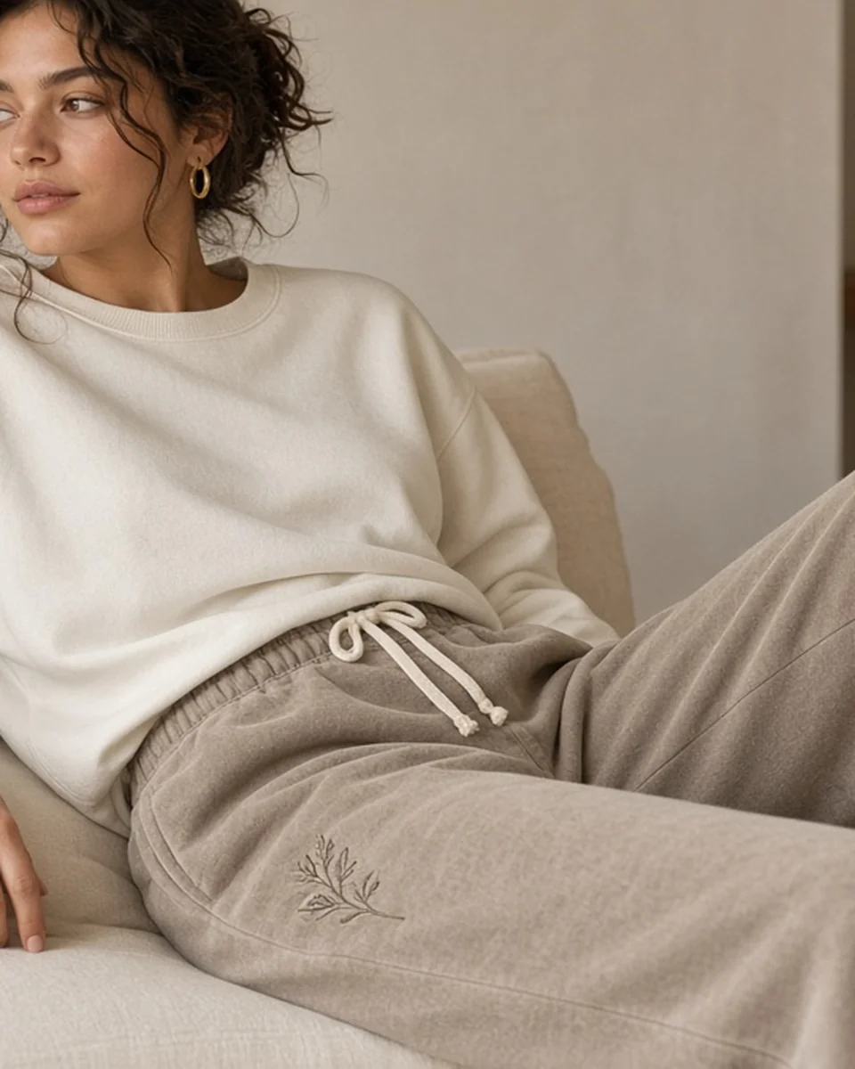Custom Unisex Garment-Dyed Fleece Sweatpants blank