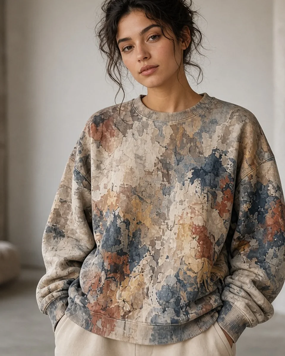 Custom All-Over Print Oversized Cotton Sweatshirt blank