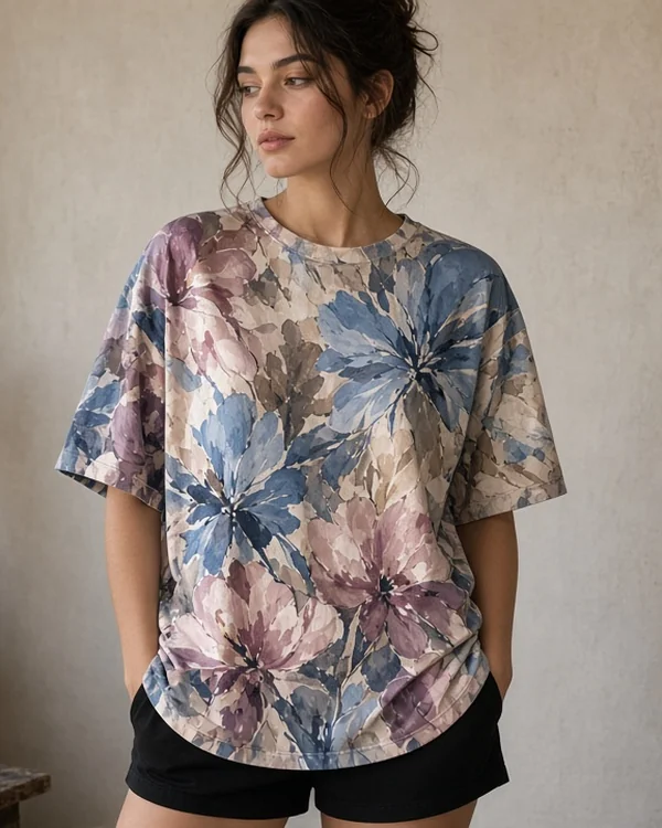 Custom All-Over Print Oversized Cotton T-Shirt