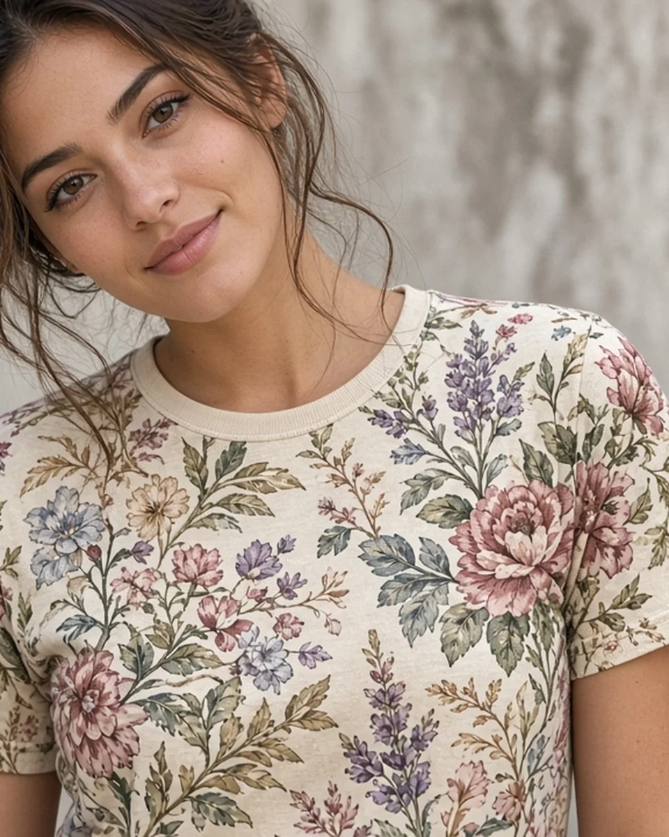 Custom All-Over Print Women’s Cotton Crew Tee blank