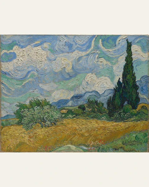 Wheat Field with Cypresses Art Print