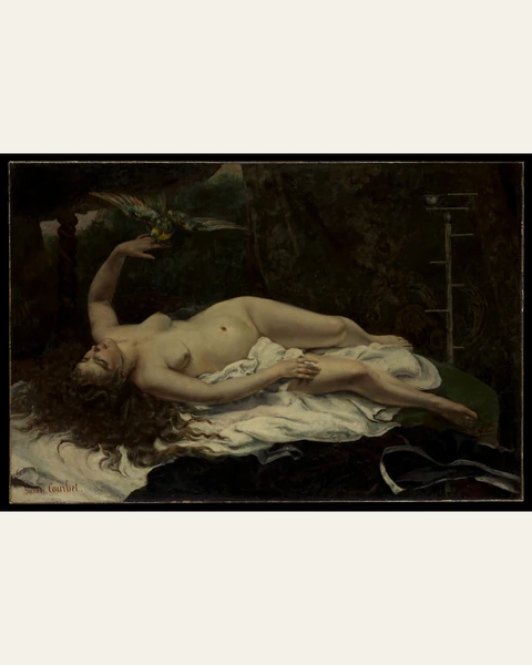 Woman with a Parrot Art Print