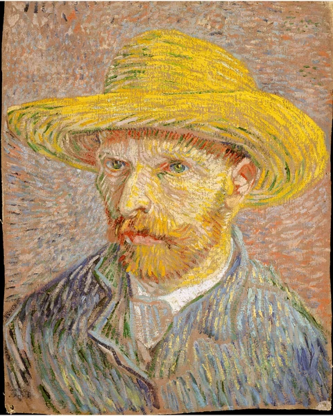 Self-Portrait with a Straw Hat Art Print