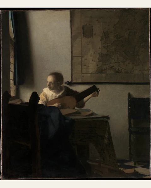 Young Woman with a Lute Art Print