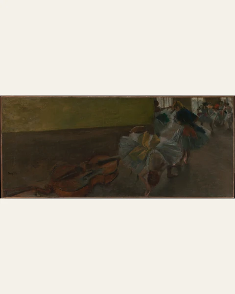 Dancers in the Rehearsal Room with a Double Bass Art Print