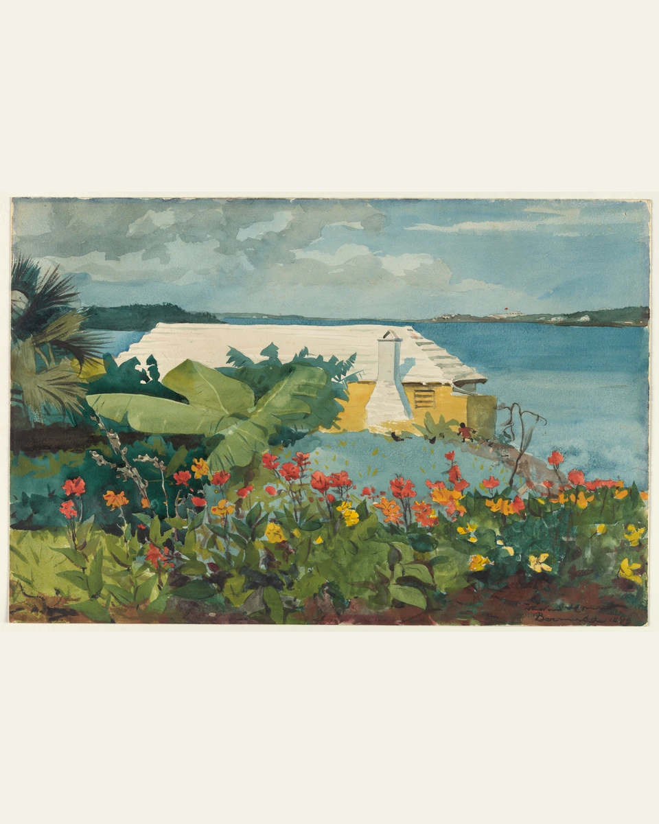 Flower Garden and Bungalow, Bermuda Art Print